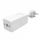 Powerology Power Hub 65W USB Power Strip with Dual Power Sockets Built-In safeguard White.webp
