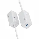 Powerology Power Hub 65W USB Power Strip with Dual Power Sockets Laptop Charger White [PWPS65W-WH].webp