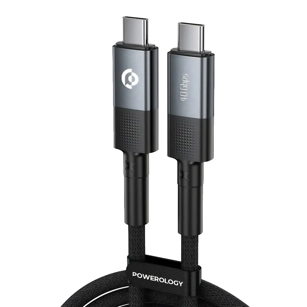 [PCAB009-GY] Powerology Braided 240W USB 4.0 Type-C to Type-C Fast Charging Cable 2M - Grey.webp