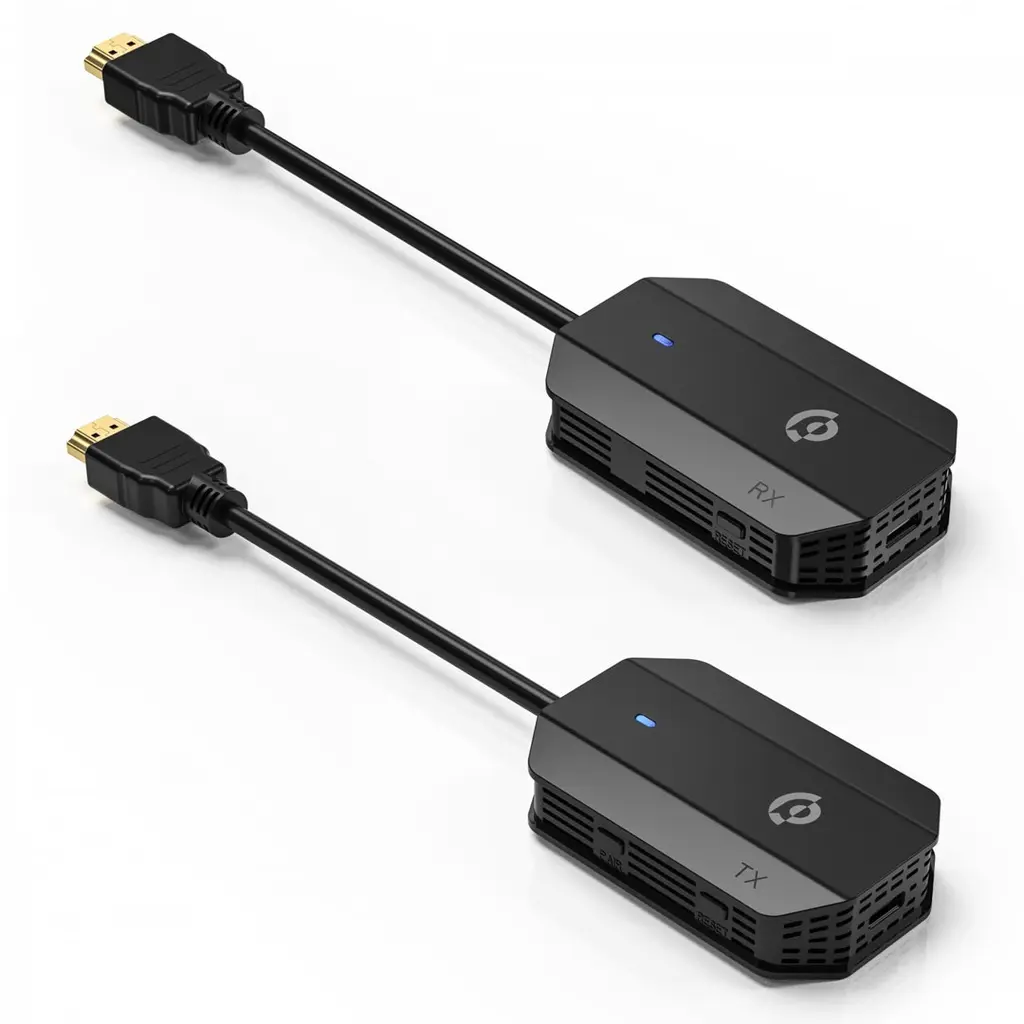 Powerology Wireless HDMI Mirroring Adaptor Pair with USB-C Cable Full HD 1080P - Black.webp