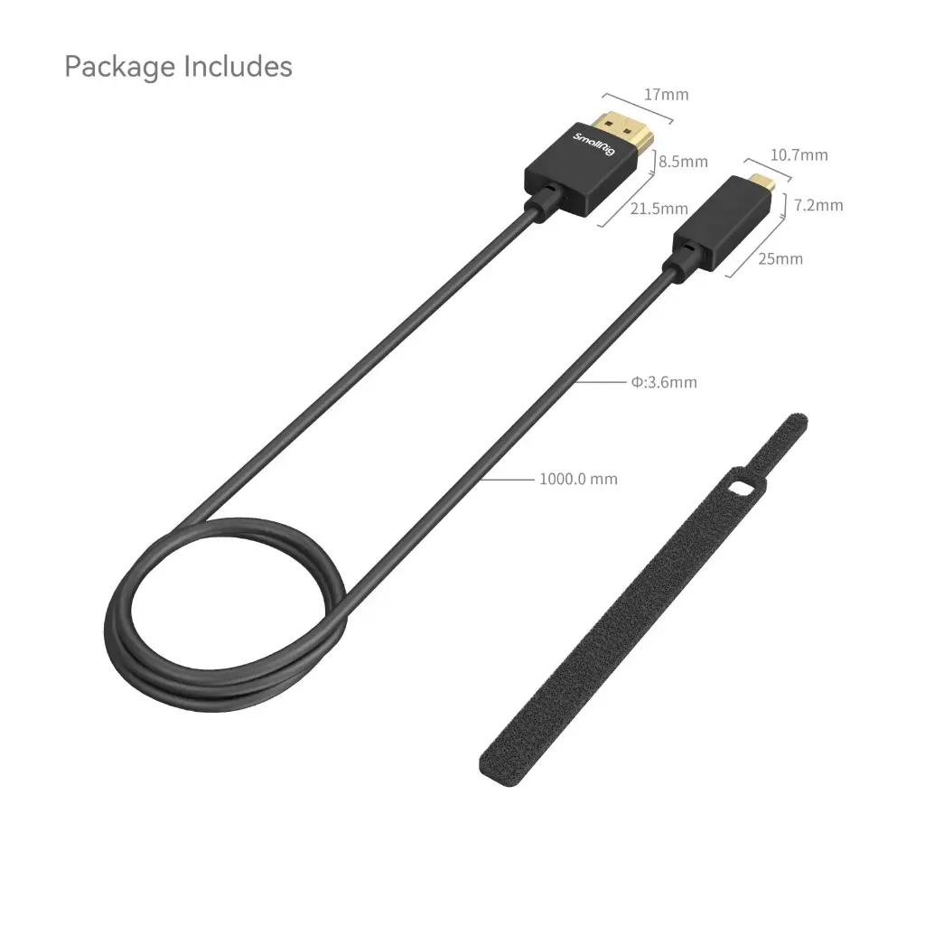SmallRig ULTRA SLIM 4K Micro HDMI to Full HDMI CABLE (D to A) 100cm 4795 — photo 3