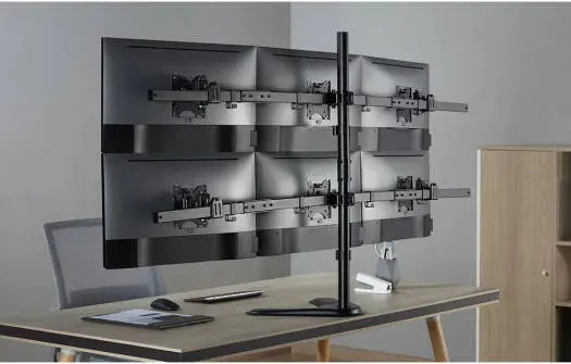 Skill Touch SH 57 T06 Free Standing Pole Mount 6 Screen Monitor Tabletop Stand, Suitable — photo 2