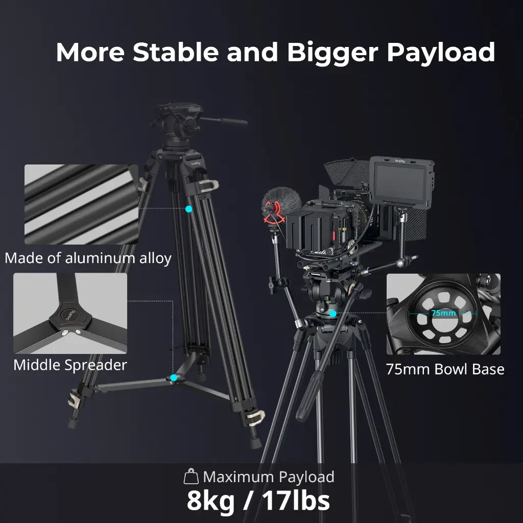 SmallRig AD-01 Heavy-Duty Tripod with Fluid Head 3751B — photo 3