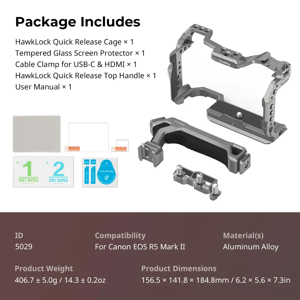 SmallRig HawkLock Quick Release Cage Kit for Canon EOS R5 Mark II 5029 — photo 1
