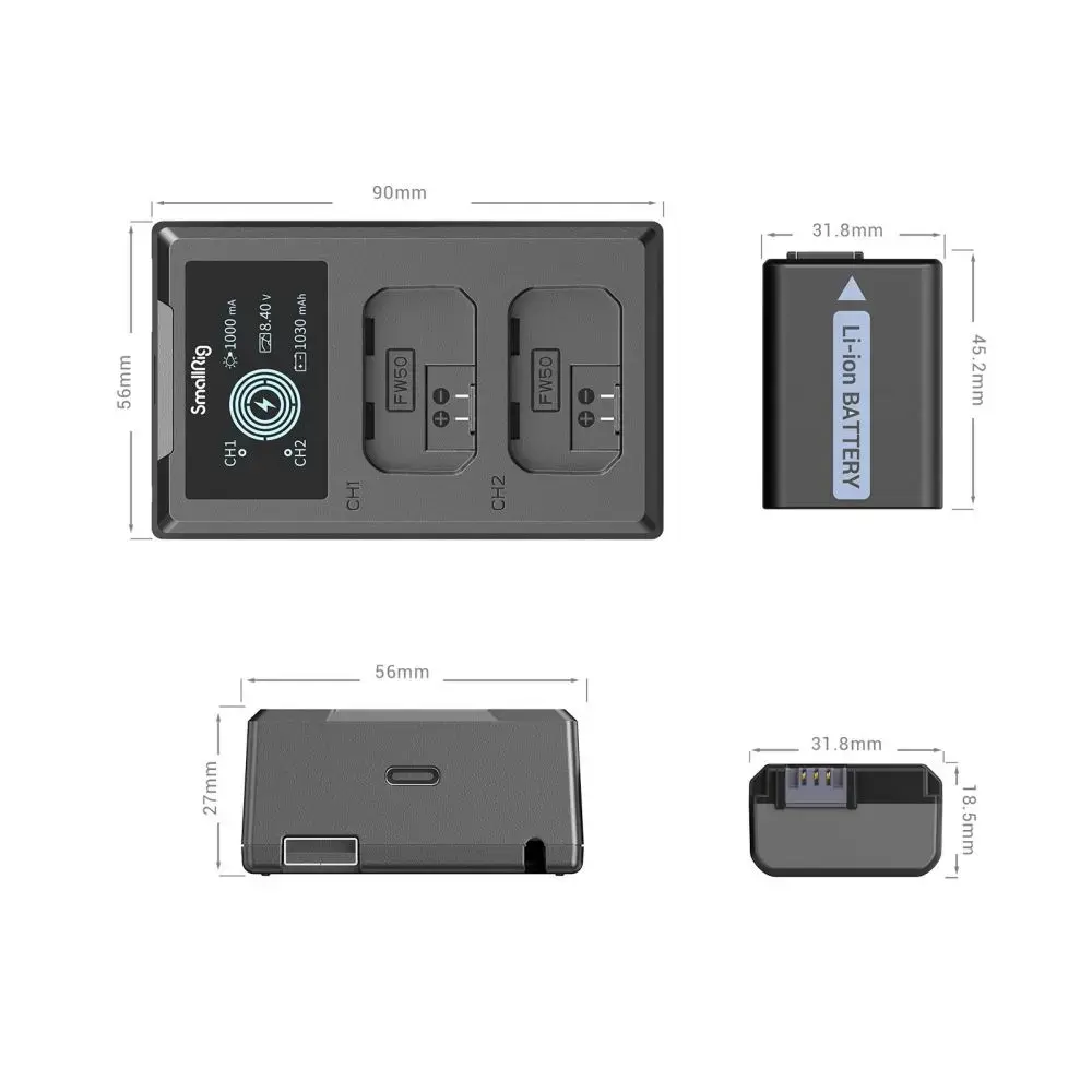 SmallRig NP-FW50 2-Battery Kit with Dual Charger 3818 — photo 5