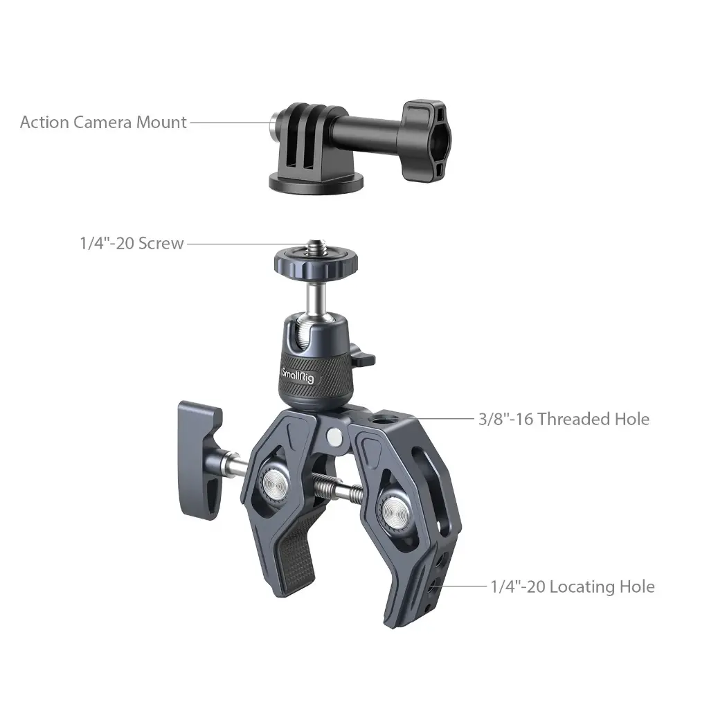 SmallRig Super Clamp with 360° Ball Head Mount for Action Cameras 4102B — photo 2