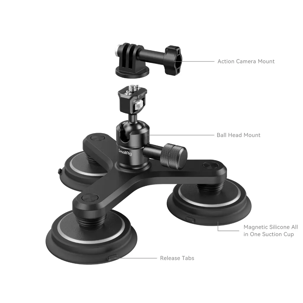SmallRig Triple Magnetic Suction Cup Mounting Support Set for Action Cameras 4468 — photo 2