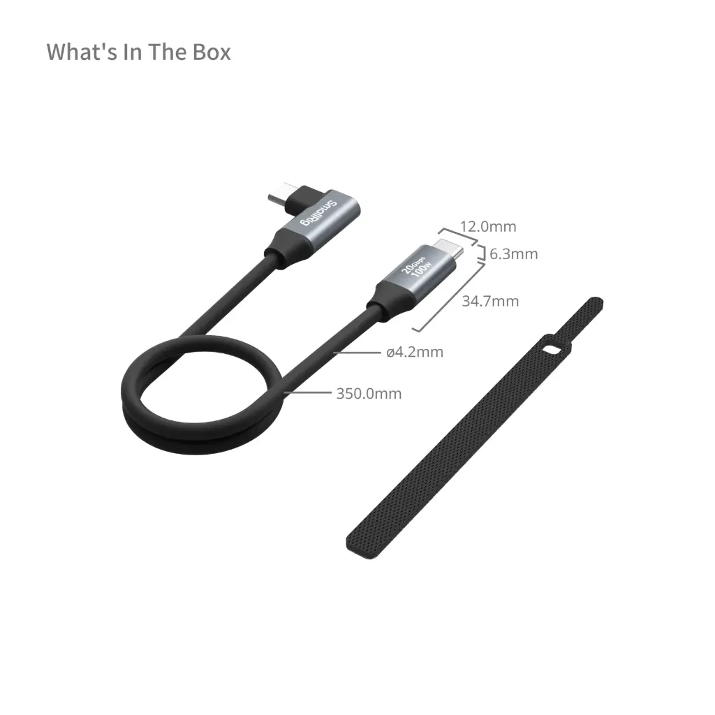 SmallRig USB-C (Straight) to USB-C (Angled) Data Cable (60cm / 23.6in) 4791 — photo 3