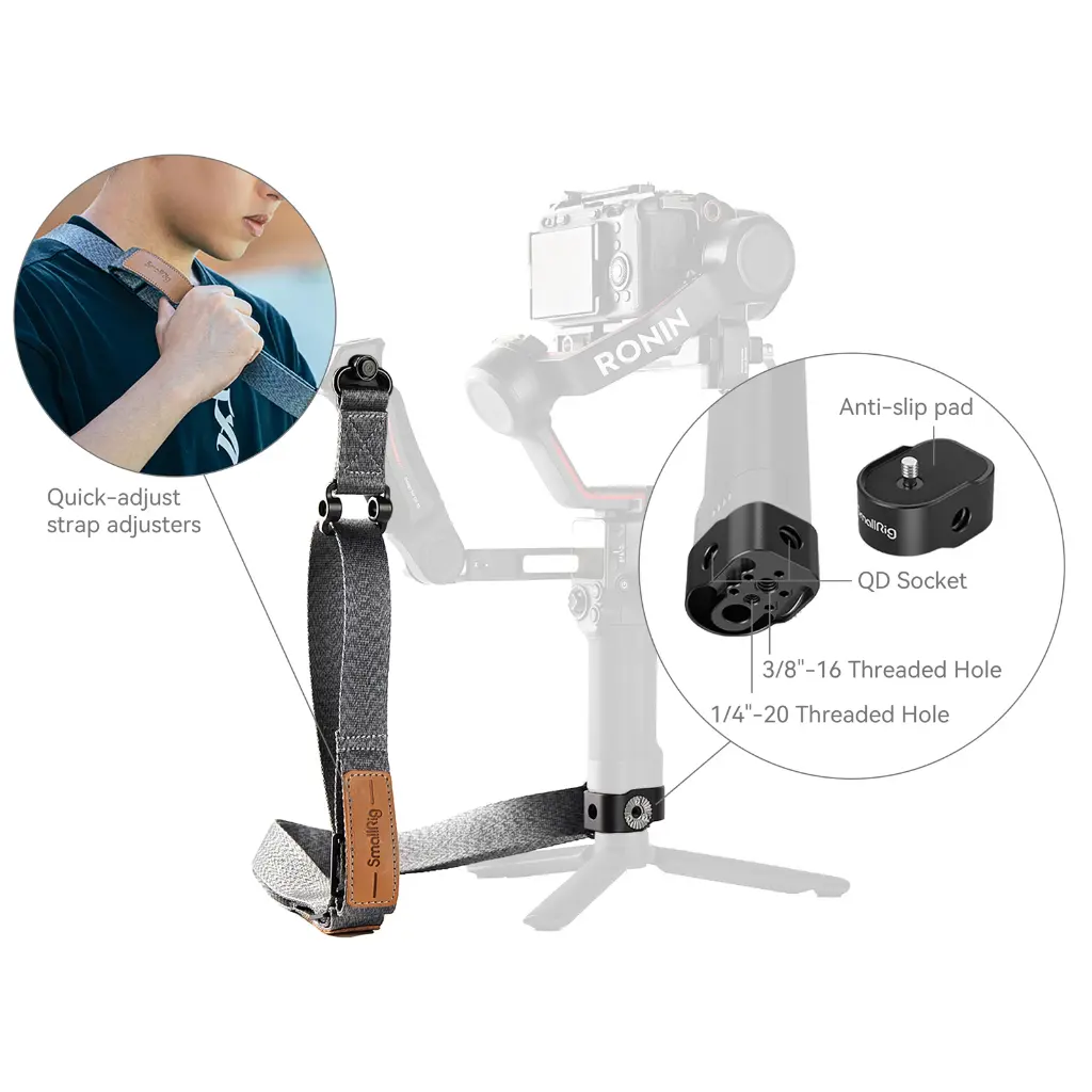 SmallRig Weight-Reducing Shoulder Strap For DJI RS 3 / RS 3 Pro / RS 2 4118 — photo 3