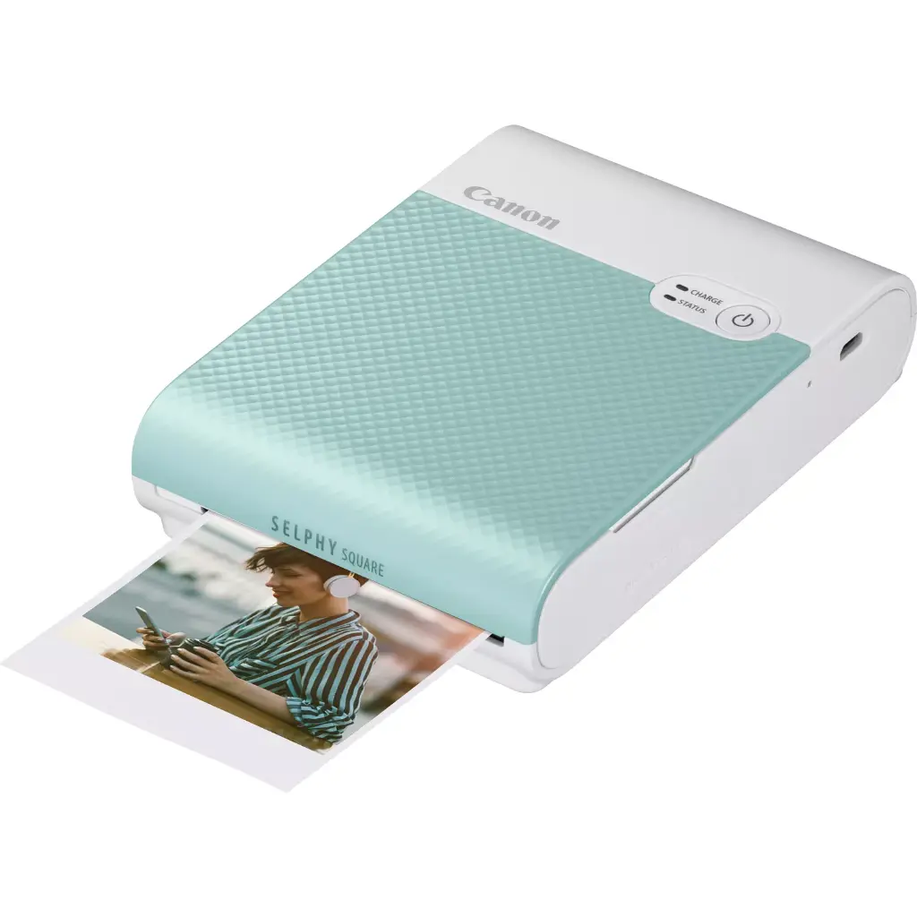 canon-selphy-square-qx10-portable-colour-photo-wireless-printer-mint-green-product-front-view-with-print-out.webp