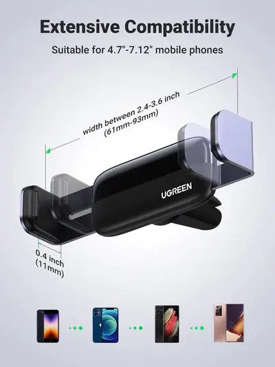UGreen LP120 Mini Car Air Vent Phone Holder with 360 Degree Adjustable Angle 10422 — photo 4