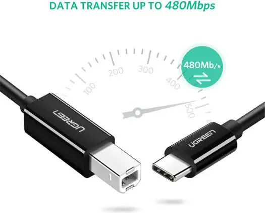UGreen USB-C TO USB 2.0 Printer Cable 2 Meter 50446 — photo 2