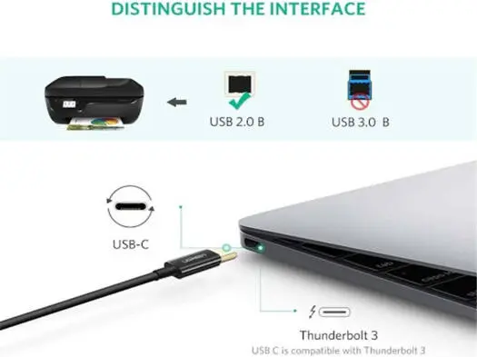 UGreen USB-C TO USB 2.0 Printer Cable 2 Meter 50446 — photo 4