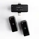 Powerology MFI Dual Connector Wireless Lavalier Microphone x2 Mic 2000mAh - Black (1).webp