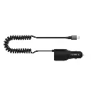 Powerology PD100W+QC18W+Type CCable 20W LED Dual Ports CarCharger With Coiled Cable-Black.webp
