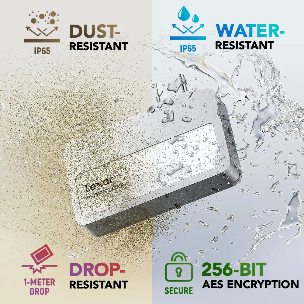 Lexar SL400 Professional Go Portable SSD With Hub R1050MB/s W1000MB/s USB 3.2 Gen 2x2 — photo 4
