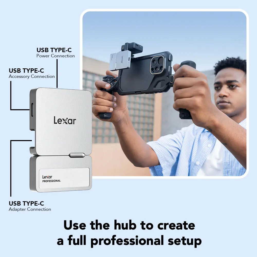 Lexar SL400 Professional Go Portable SSD With Hub R1050MB/s W1000MB/s USB 3.2 Gen 2x2 — photo 2