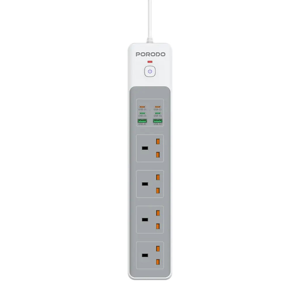 [PD-FWCH045-WH] Porodo 4AC 65W 3000W Power Strip (White).webp
