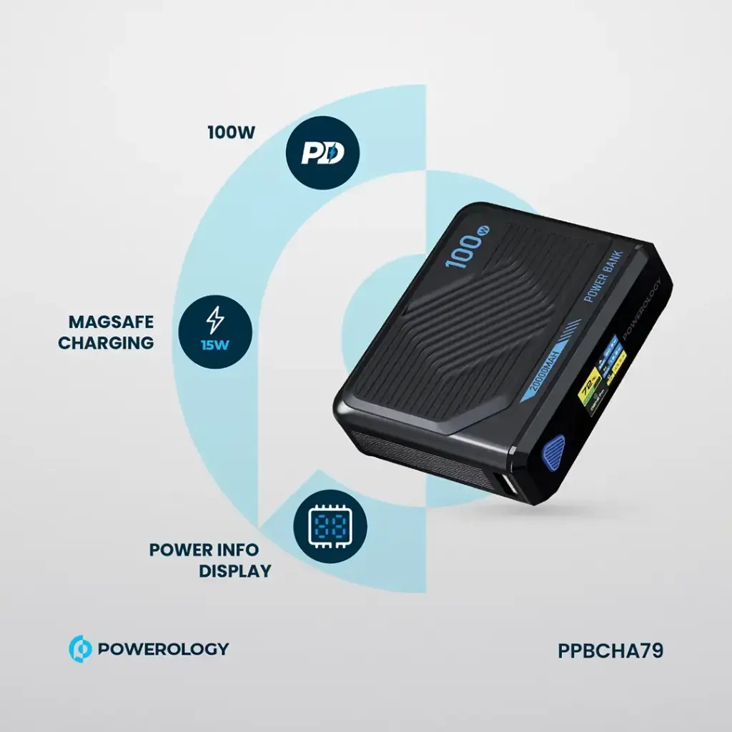 Powerology Ultra Mini 20000mAh Power Bank - Black.webp