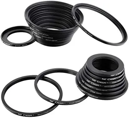 K&F 18 Piece Step Up and Step Down Adapter Ring Set 37mm-82mm SKU0629 KF.18GO1 — photo 2
