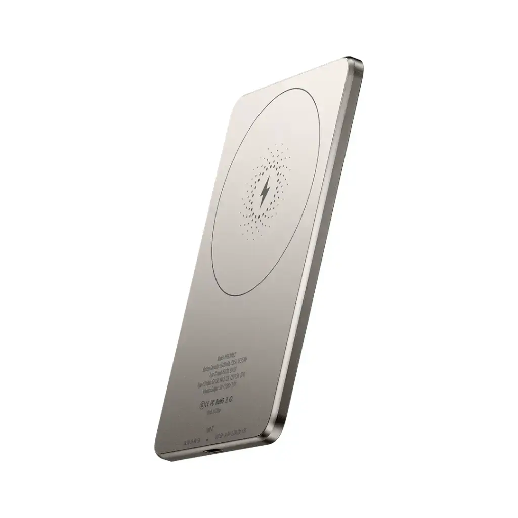 [PPBCHA63-TI] Powerology Ultra-Thin 5000mAh MagSafe Power Bank (Titanium).webp