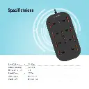 Porodo Blue 8 AC Power Strip - Black.webp