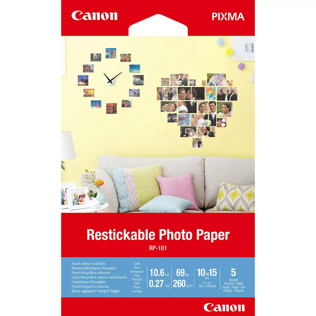 Canon RP-101 4x6 Restickable Photo Paper 260gsm 5-Sheets 3635C002 — photo 1