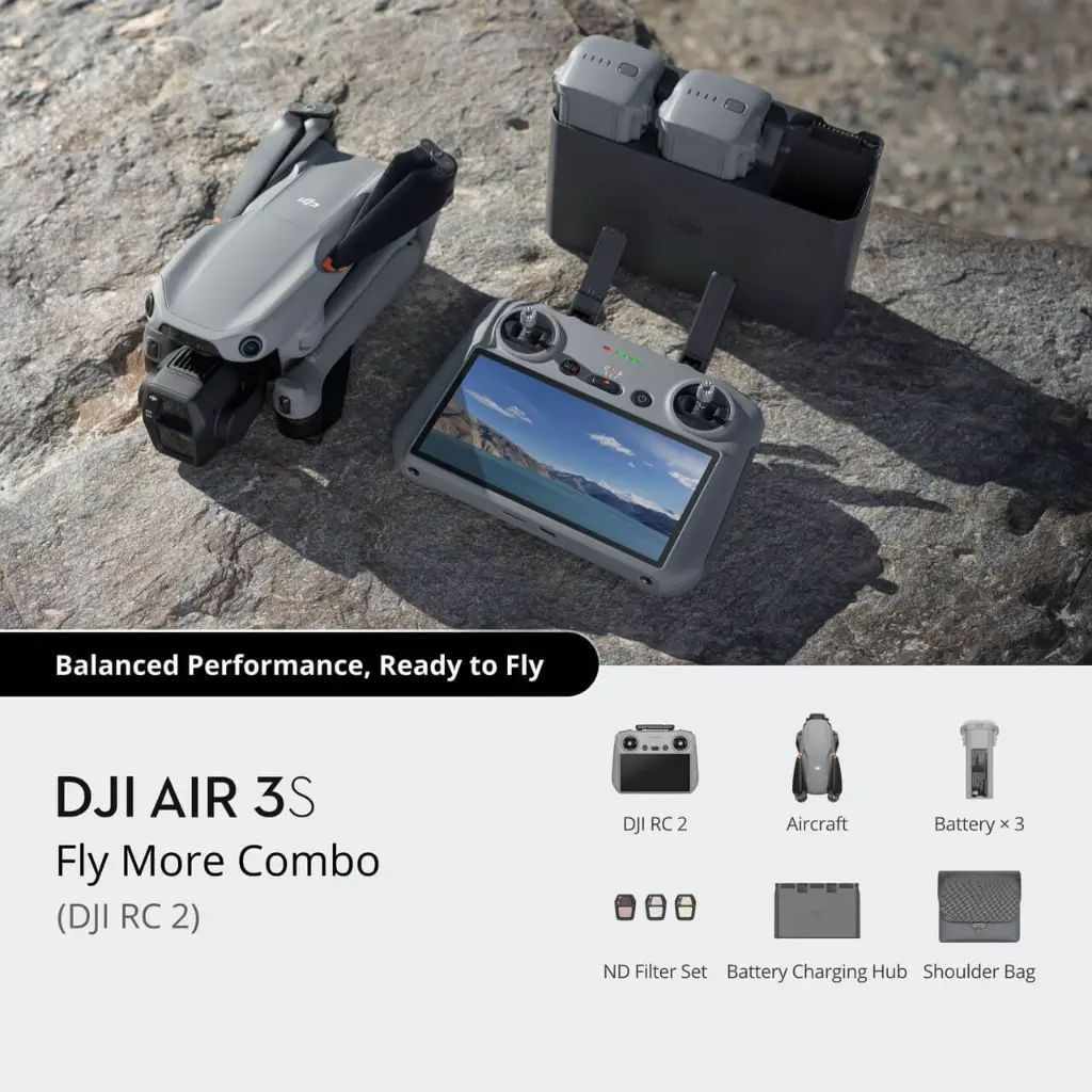 DJI Air 3S Fly More Combo Drone With DJI RC2 DJI-MVA300S-C2 — photo 1