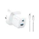 Anker 323 33w Dual Port 20w USB-C 12W USB-A Charger with USB-C to Lightning Cable White — photo 1