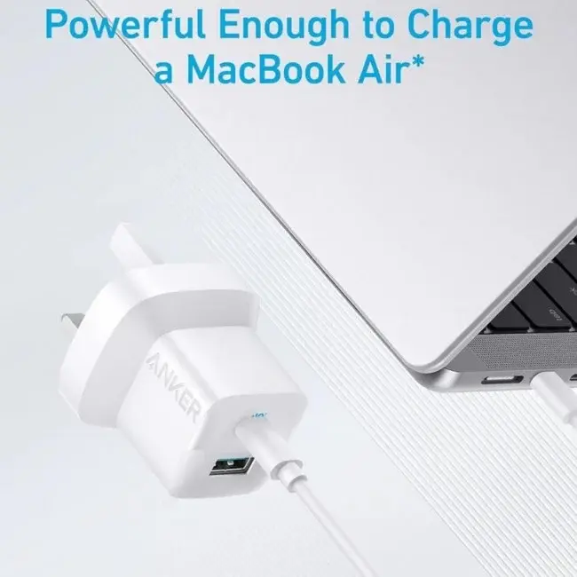 Anker 323 33w Dual Port 20w USB-C 12W USB-A Charger with USB-C to Lightning Cable White — photo 2