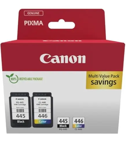 Canon Pixma Multi-Pack PG-445 Black CL-446 Tri-Color Cyan/Yellow/Magenta Genuine Ink — photo 1