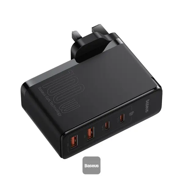 Baseus 100w 4-in-1 GaN5 Pro Fast Charger With 2xUSB-C & 2xUSB-A Ports Black CCGAN100UK — photo 2
