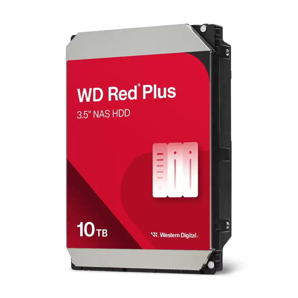 Western Digital WD Red Plus 10TB NAS Internal 3.5-Inch Hard Drive HDD 7200 RPM SATA 6 Gb/s WD101EFBX 2W10434