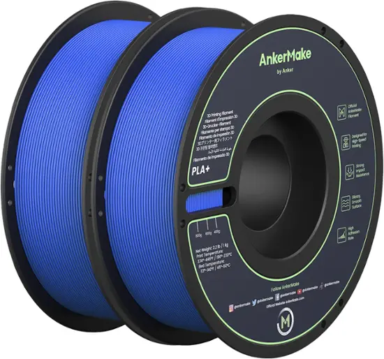 Anker AnkerMake PLA+ 3D Printing Filament 2-Pack 2Kg V6110131 (Blue) 