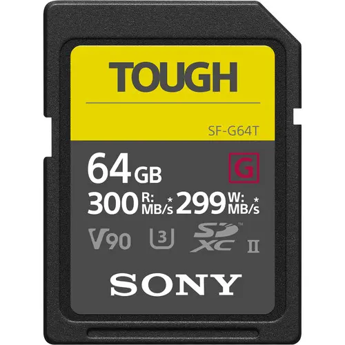 Sony TOUGH 64GB 300Mbps SDXC UHS-II Memory Card V90 SF-G64T/T1