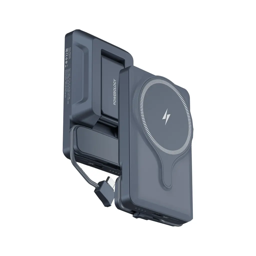 Powerology 5000mAh 20w PD Magsafe Powerbank with Air-Vent Mount Gray PPBCHA32GY