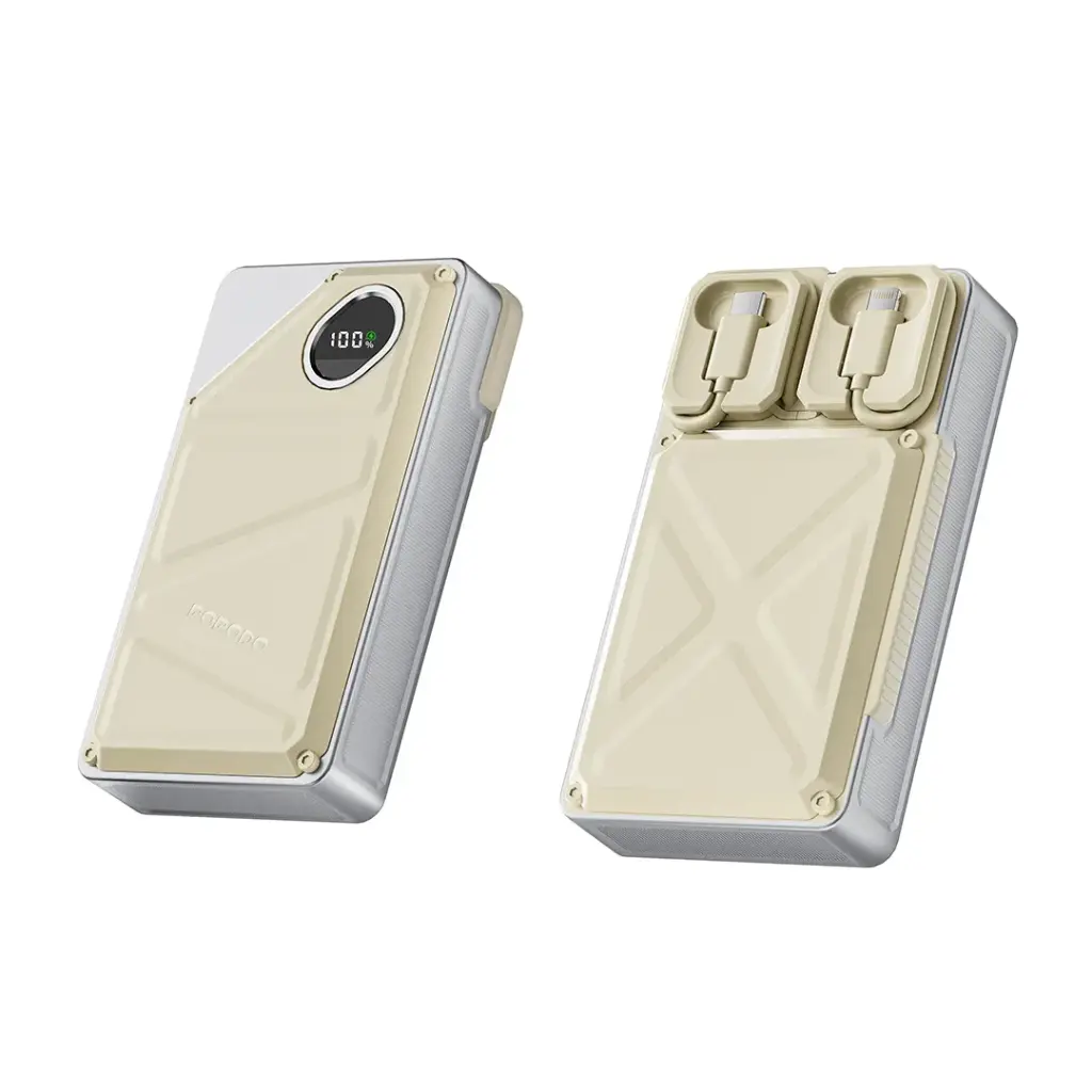 Porodo 20000mAh Power Bank Built-In Type-C & Lightning PD-PBFCH056-WH