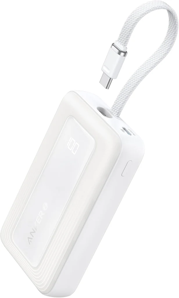 Anker Zolo 10000mAh 30w Fast Charging Power Bank with USB-C Cable White A1688H21