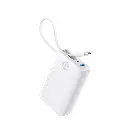 Anker 335 20000mAh 22.5w Fast Charging Power Bank With Built-in USB-C Cable 2USB-C & USB-A White A1647H21