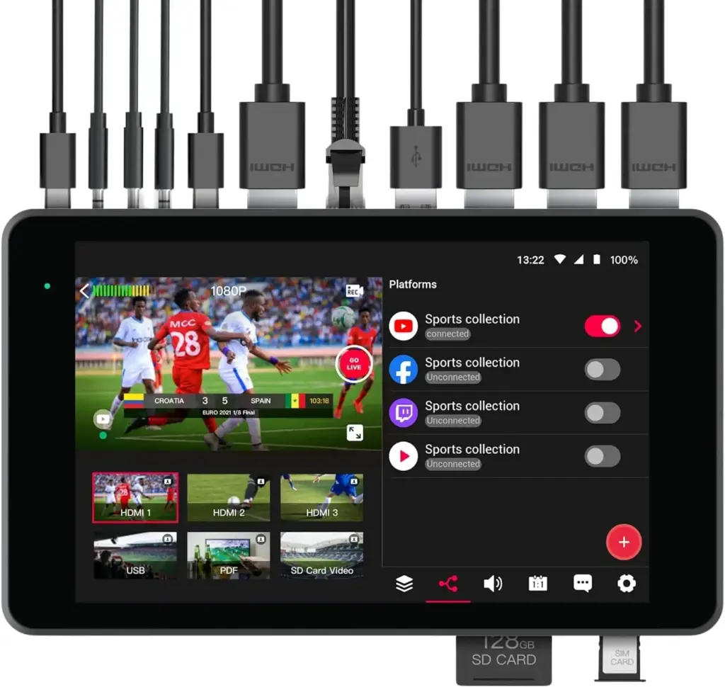 YoloLiv YoloBox Pro Portable Multi-Camera Encoder Streamer Switcher Monitor Recorder