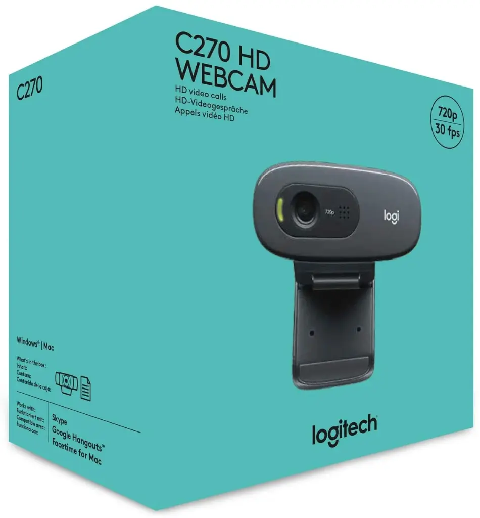 Logitech C270 720p 30FPS HD Webcam 960-001063