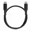 Powerology Braided USB-C to USB-C Data & Fast Charge Cable 30cm 0.9Ft Black PCAB008-BK