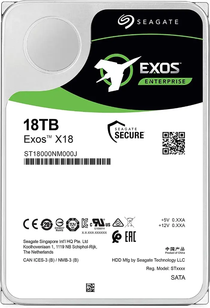 Seagate Exos X18 18TB 7200 rpm SATA III 3.5-inch Internal HDD ST18000NM000J