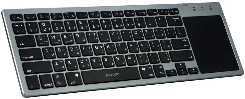 Porodo Ultra-Slim BT Wireless Keyboard with TouchPad PD-WKBTP-GY