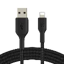 Belkin Boost Charge 6.6Ft 2Mtr Lightning to USB-A Nylon Braided Cable Black CAA002bt2MBK