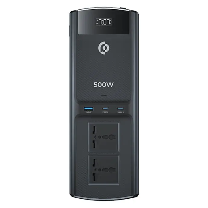 Powerology 500w Universal Multi-Port Car Inverter with Dual USB-C Output PCCSR008-BK