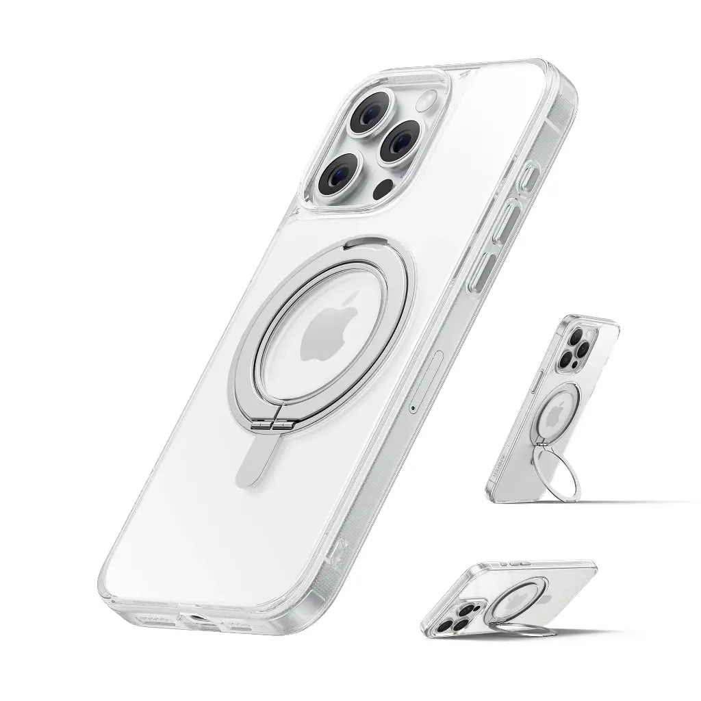 Anker MagGo iPhone 16 Pro Max Magnetic Case Clear with 360° Ring Stand A90H1H0C