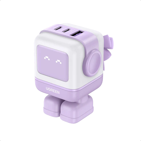 UGreen Nexode RG 65w 3-Port GaN Fast Charger with 2USB-C & 1 USB-A CD361 35292 Purple
