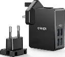 Anker PowerPort 4 Lite 27w Charger with 4 USB-A PowerIQ Ports A2042L11