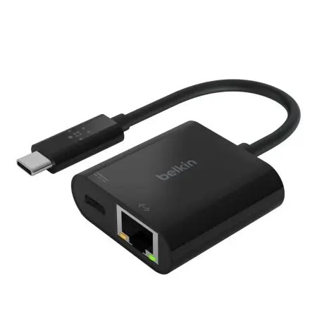 Belkin USB Type-C to Gigabit Ethernet Adapter with Power Delivery INC001BTBK